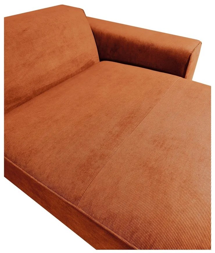 Modul pentru canapea portocaliu din catifea reiată (partea dreaptă) Sting - Scandic