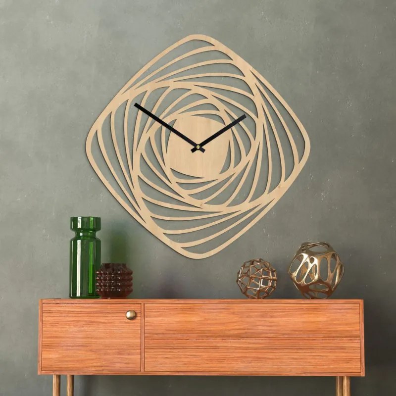 SENTOP | Ceas de perete modern din lemn | SPIRAL