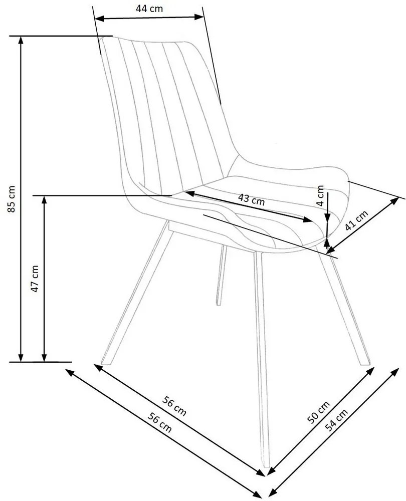 Scaun de bucaterie Alfredo, gri/negru