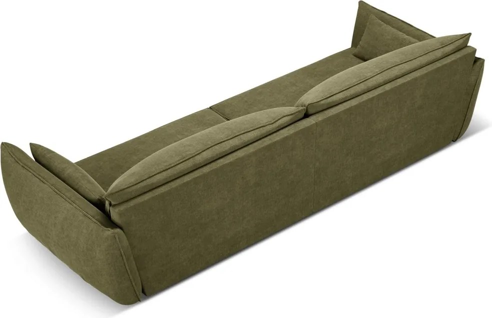 Canapea 4 locuri, Kaelle, Micadoni Home, BL, 248x110x85 cm, poliester chenille, verde