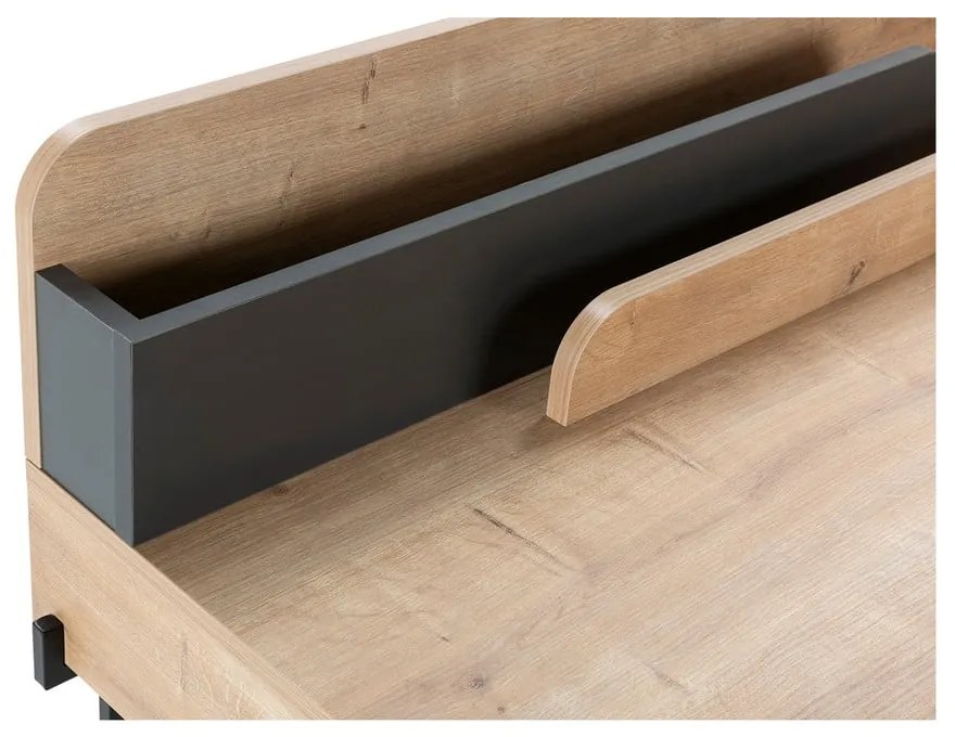 Birou de tip secretaire din lemn de stejar 60x113 cm Lila – Marckeric