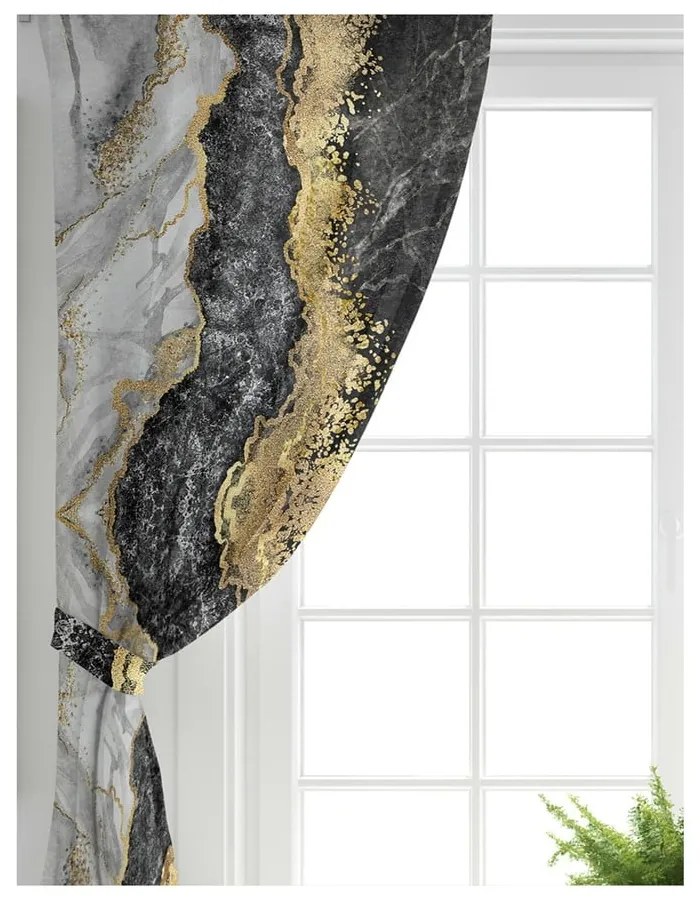 Draperii negre-aurii 2 buc. 140x260 cm – Mila Home