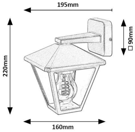 Lampă de perete de exterior PARAVENTO 1xE27/40W/230V IP44 Rabalux 7147
