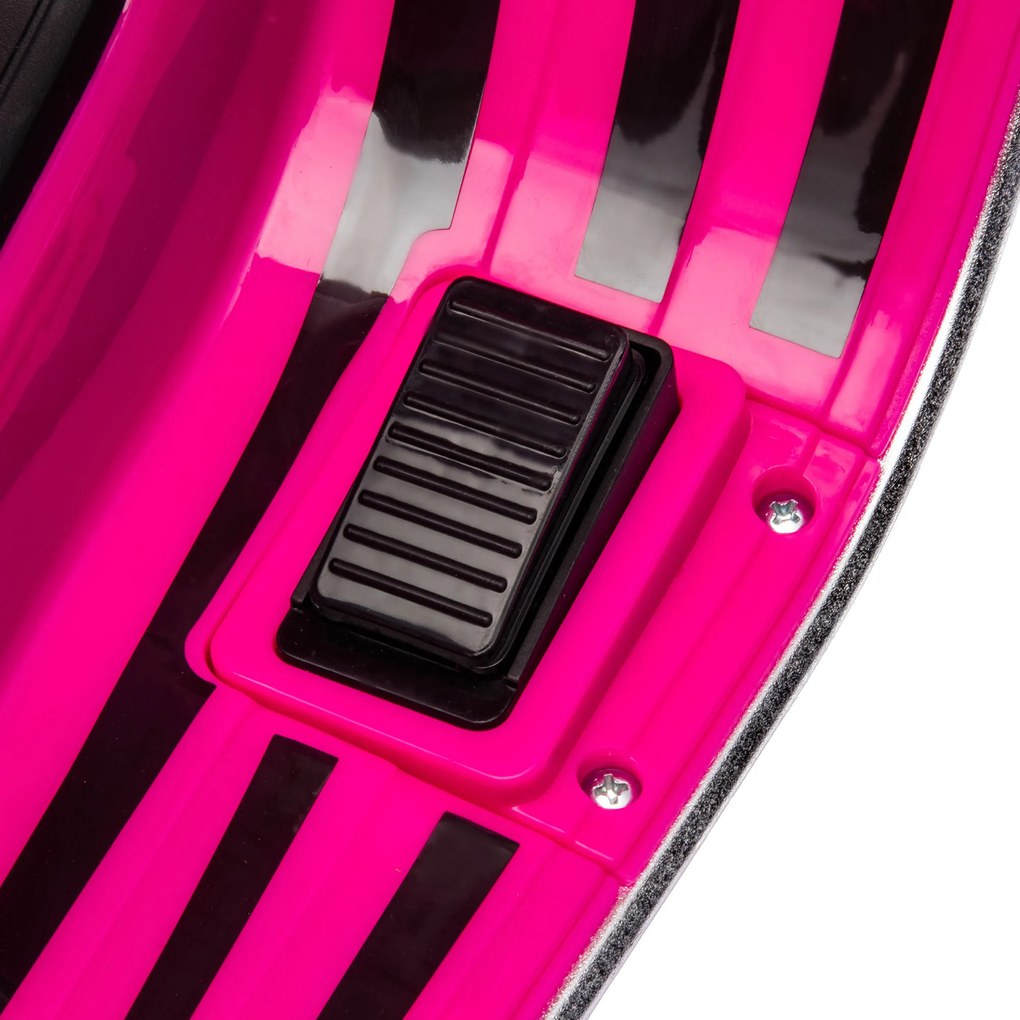AIYAPLAY Motocicletă electrică pentru copii Vespa 6V, Muzică MP3 Port USB Faruri 2 roți de antrenare, dim. 107L x 47l x 73H cm Roz | Aosom Romania
