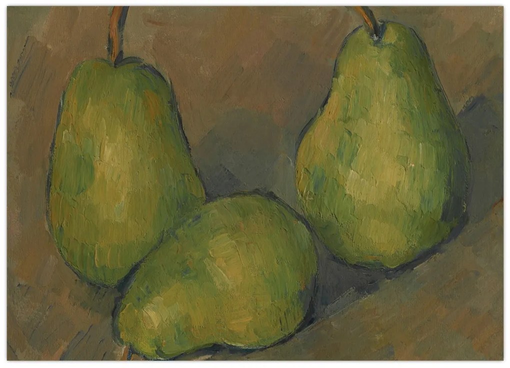 Tablou pe sticlă - Paul Cézanne, Three Pears, reproducere (70x50 cm)
