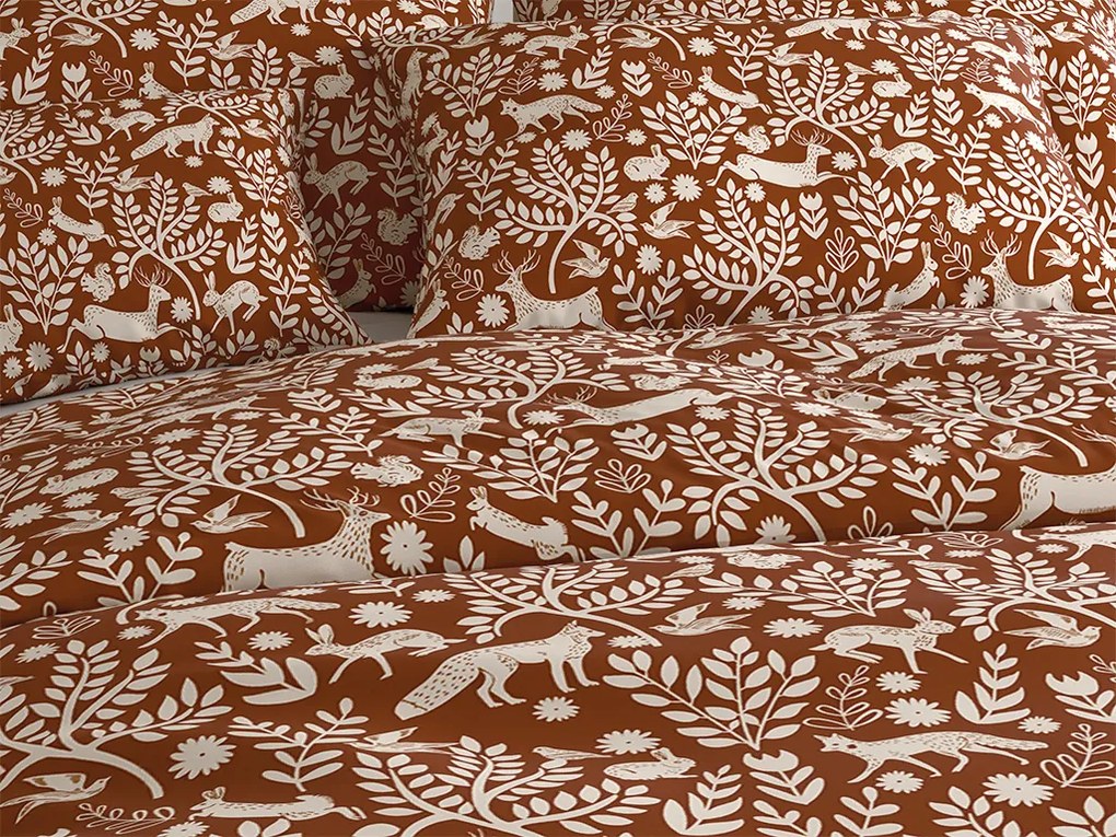 Lenjerie de pat din microfibra FOREST ANIMALS maro Dimensiune lenjerie de pat: 70 x 90 cm | 140 x 220 cm