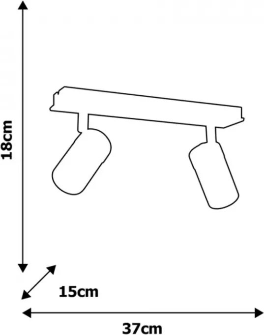 Plafoniera maro/neagra din lemn si metal Baron Two Milagro Lighting