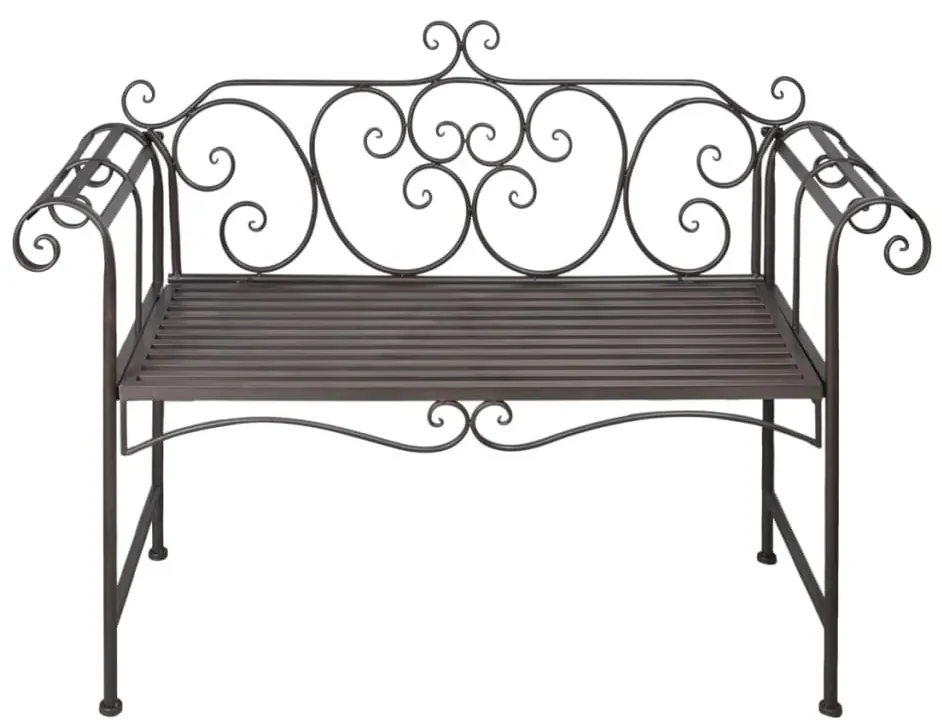 40716 vidaXL Bancă de grădină, maro învechit, 132 cm, oțel