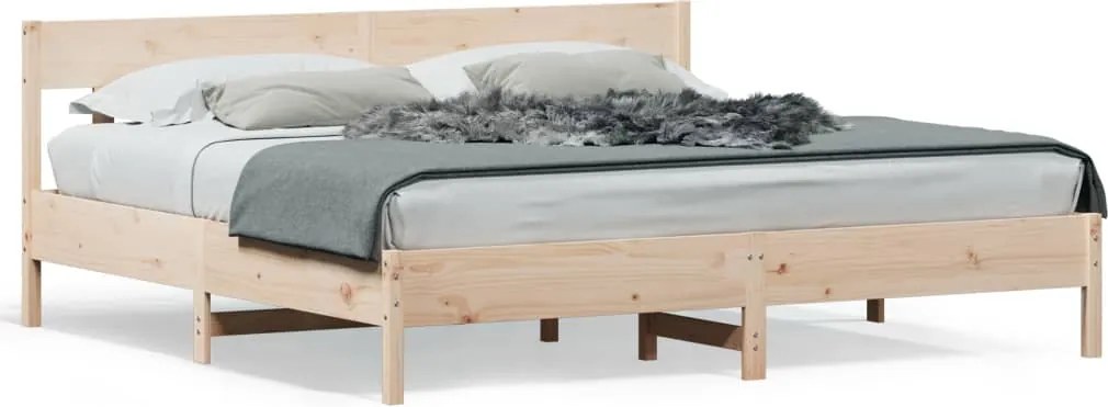 vidaXL Cadru de pat fără saltea, 200x200 cm, lemn masiv pin