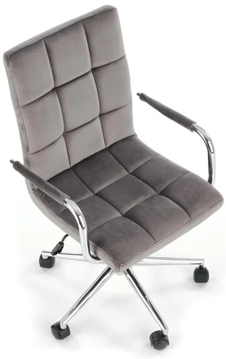Scaun ergonomic de birou din catifea gri, TORNE 4 VELVET