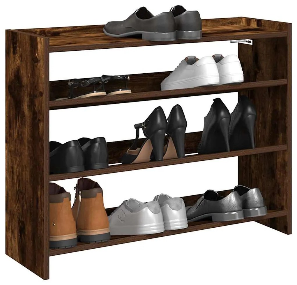 vidaXL Pantofar, stejar fumuriu, 80x25x62 cm, lemn prelucrat