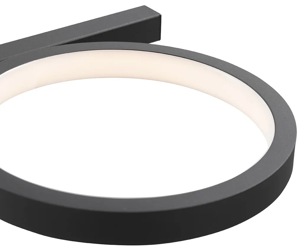 Lampă modernă suspendată neagră cu LED cu dimmer în 3 trepte cu 5 lumini - Vivé