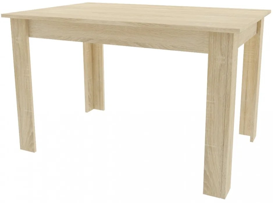 Set de dining 1 + 4, masa UMEKO 120x80 cm stejar sonoma + scaun gri KITO