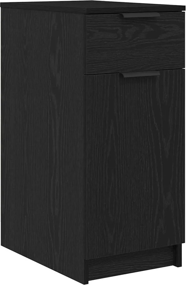 vidaXL Dulap de birou Stejar Negru 33 x 50 x 75 cm Lemn compozit