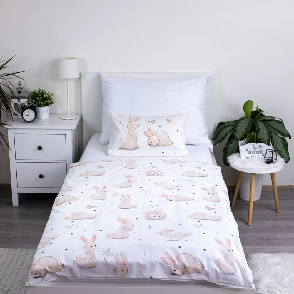 Lenjerie de pat pentru copii din bumbac pentru pătuț 100x135 cm Bunnies – Jerry Fabrics