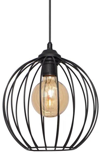 Lustră pe cablu MERCURE 1xE27/15W/230V diametru 24 cm neagră