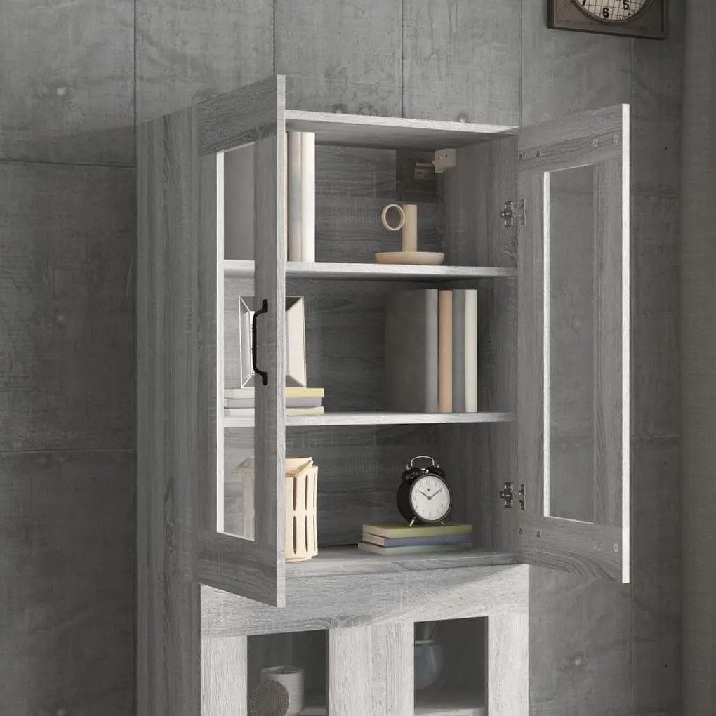 Dulap de perete suspendat, gri sonoma, 69,5x34x90 cm 1, sonoma gri