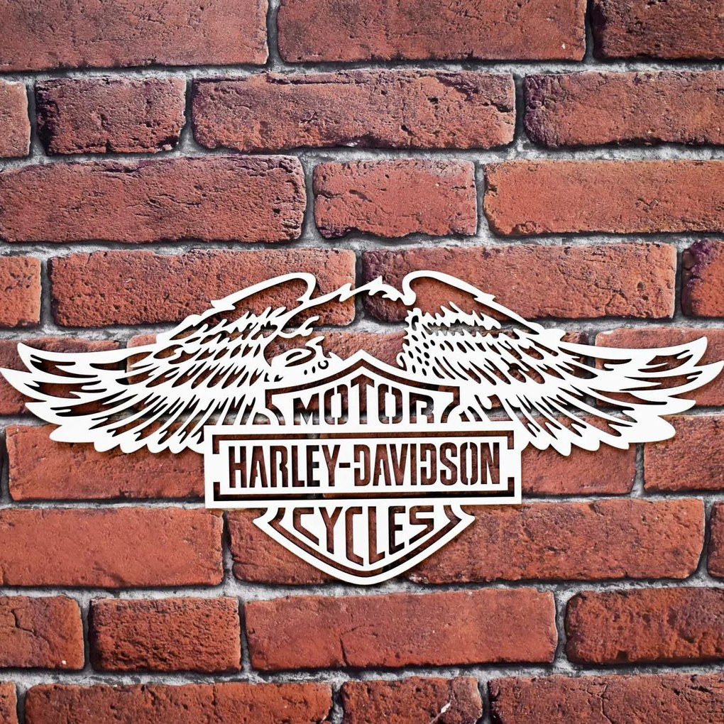 DUBLEZ | Tablou din lemn - Sigla Harley Davidson