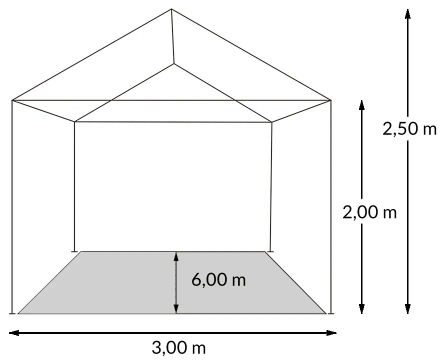 Deuba Sala petreceri Rimini 3x6 m - pereti laterali + ferestre arcuite - alb