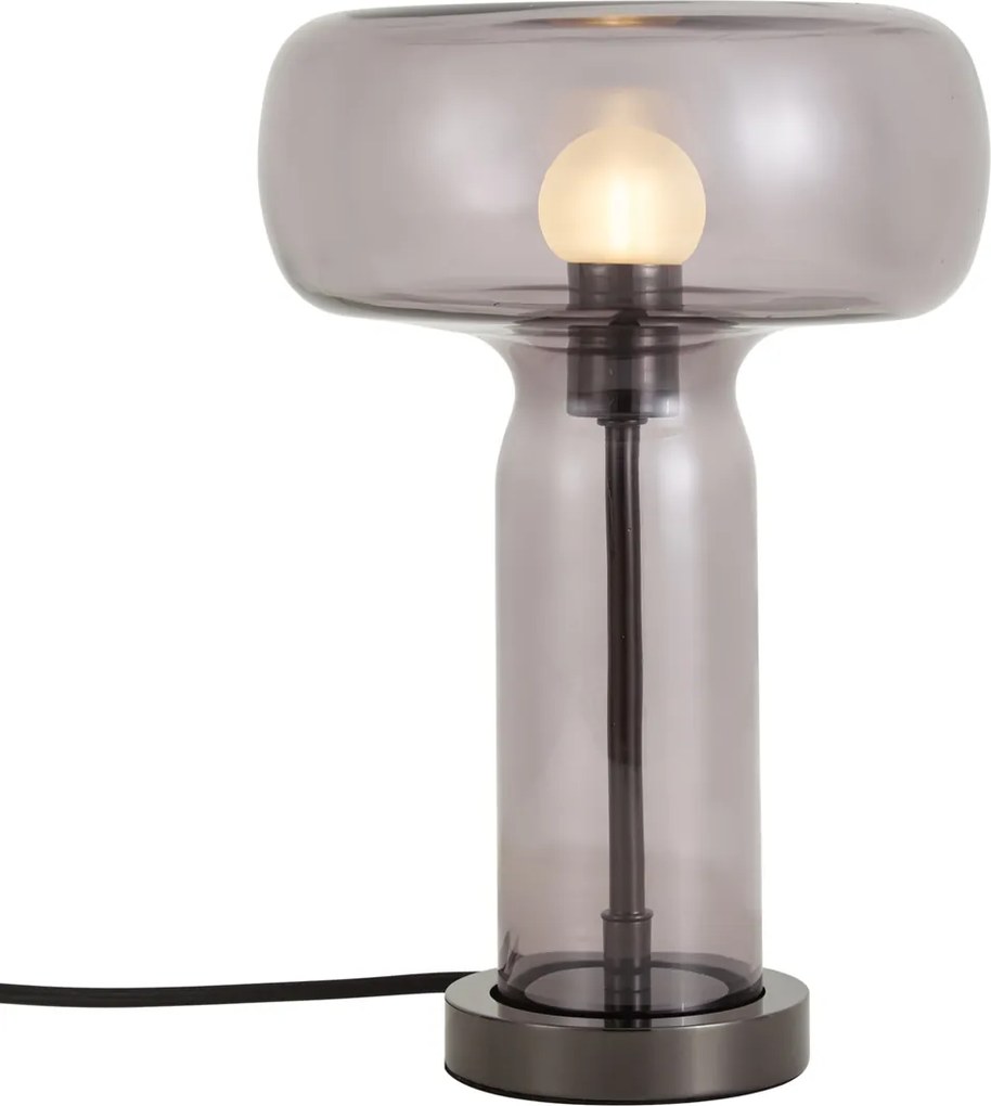 Hotel Chic Table Lamp Gunmetal with Smoke Glass - Amara