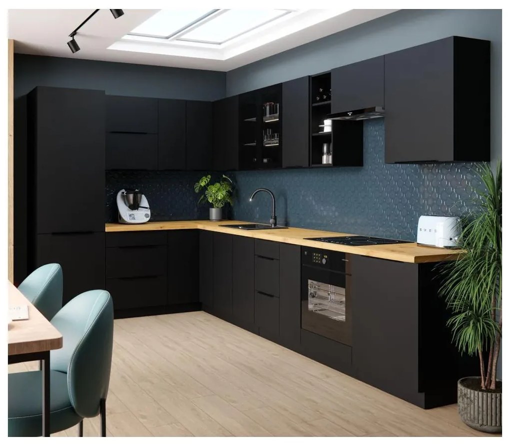 Dulap de bucătărie superior pe colț Sobera 60x60 GN 90 1F (negru). 1097001