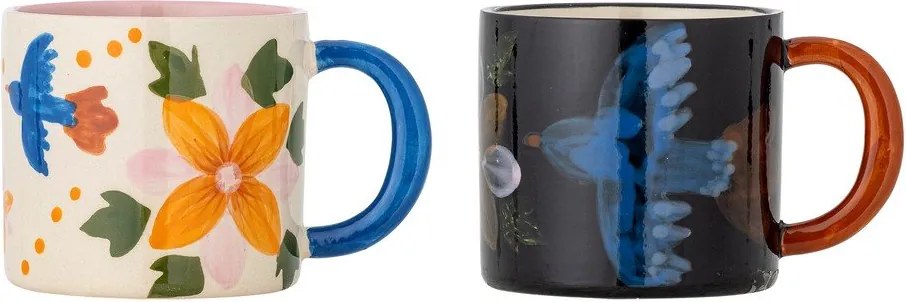 Căni negre/bej 2 buc. din ceramică 300 ml Maricala – Bloomingville