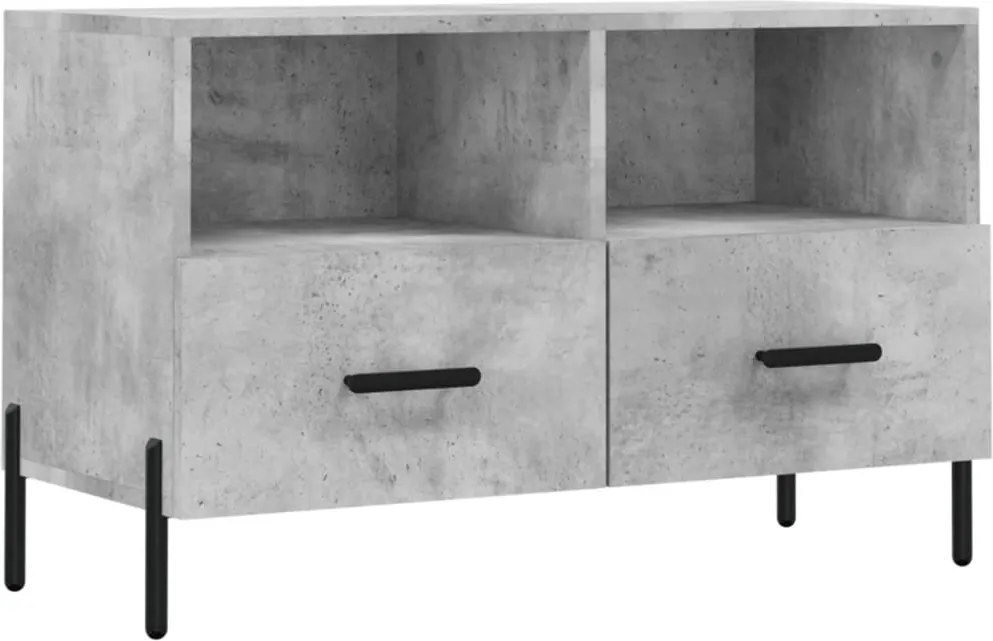 vidaXL Comodă TV, gri beton, 80x36x50 cm, lemn compozit