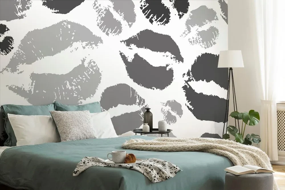 Tapet autoadeziv pop art pupici gri