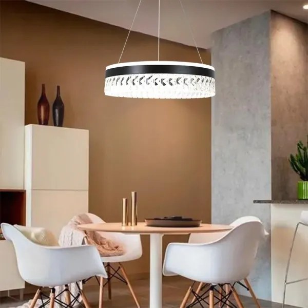 Lustră LED dimabilă pe cablu LED/90W/230V 3000-6500K negru + telecomandă