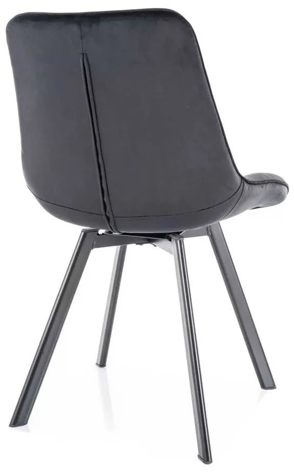 Scaun de bucătărie Albons Velvet, negru