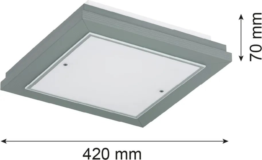 Plafoniera din lemn si sticla TABOR 42x42cm, night sage