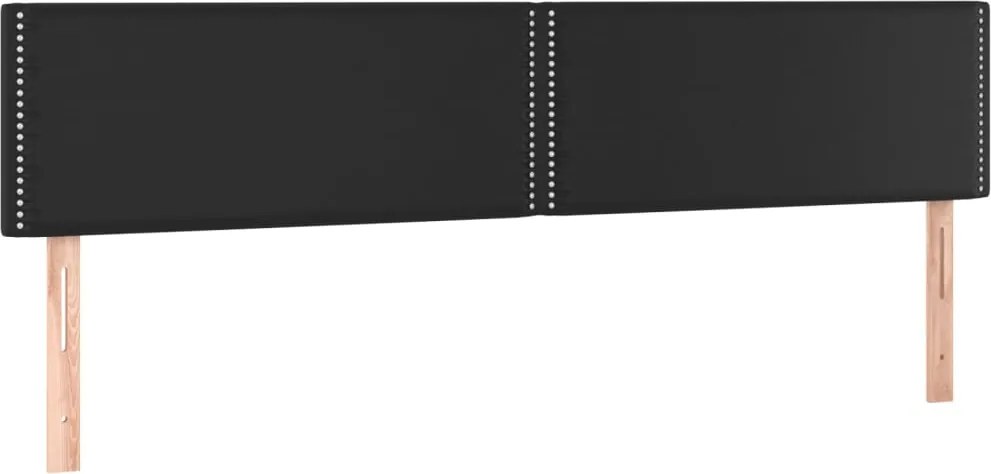 vidaXL Tăblii de pat, negru, 200x5x78/88 cm, piele ecologică