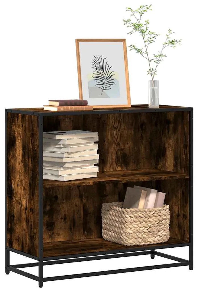 vidaXL Bibliotecă, stejar fumuriu, 80,5x35x76 cm, lemn prelucrat