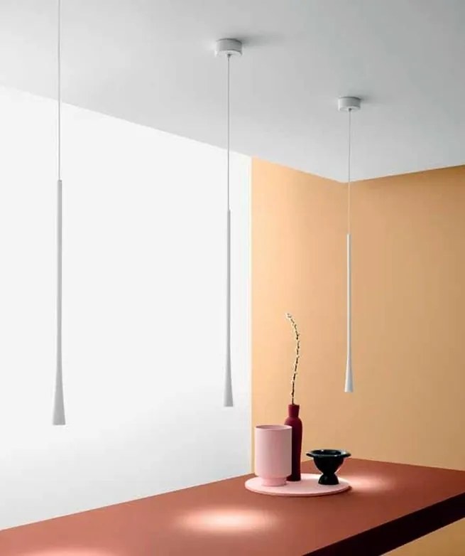 Lustra suspendata, Pendul LED slim DAFNE H-40cm alb, negru sau auriu
