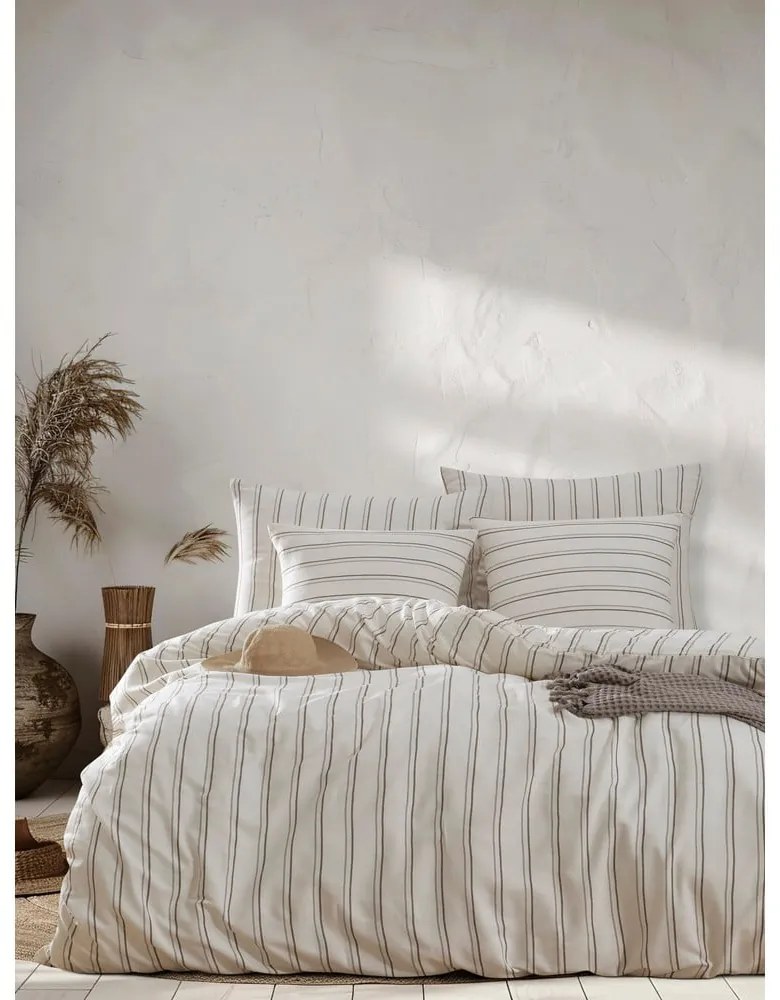 Lenjerie de pat bej/crem pentru pat dublu 200x200 cm Hamilton – Mijolnir