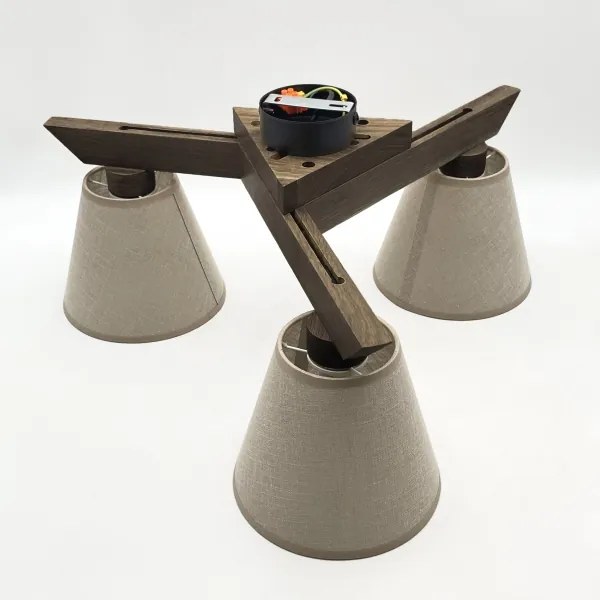 Brilagi - Lustră aplicată LED ANTHONY 3xE14/40W/230V stejar-nuc/bej