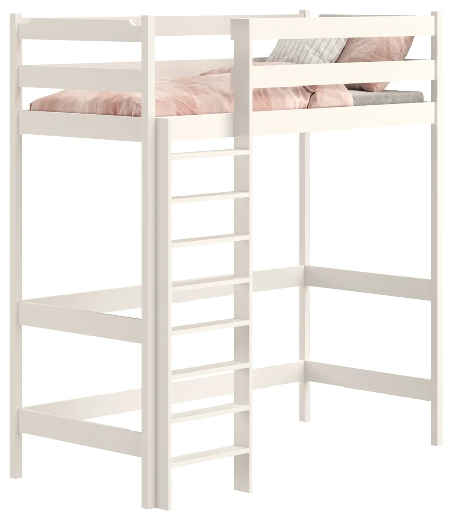 Pat Samio 80x190 copii supraetajat - culoare alb