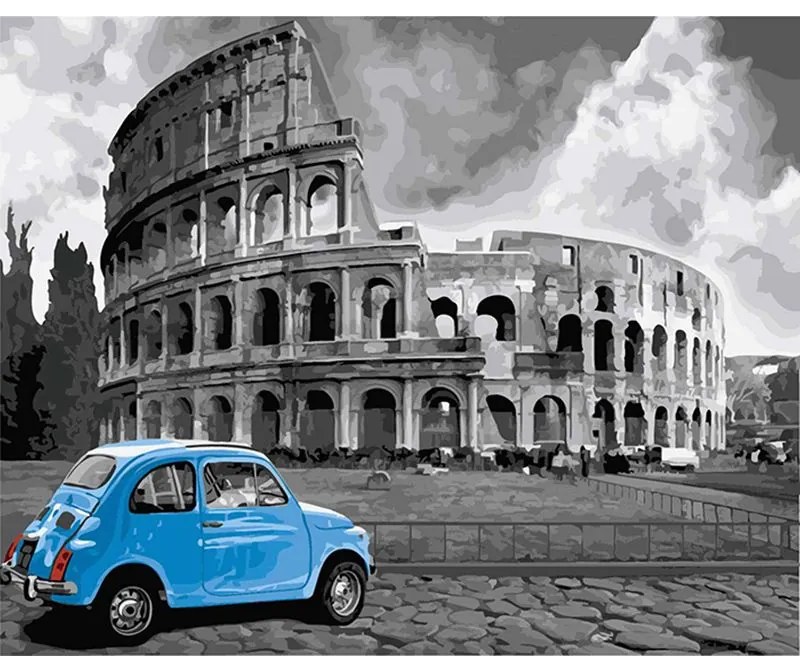Pictura pe numere cu un cadru "Fiat" 50x40 cm