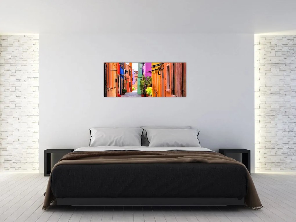 Tablou - Casa colorată în Burano, Veneția (120x50 cm)
