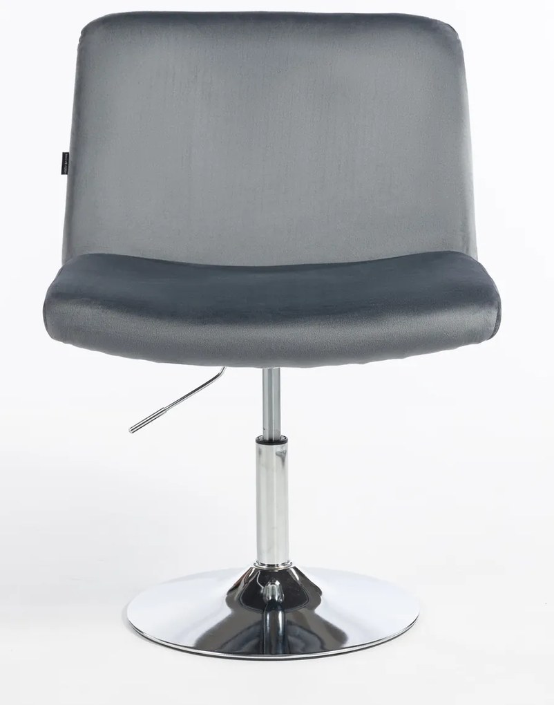 HR150N Scaun Grafit din Catifea cu Bază Cromata