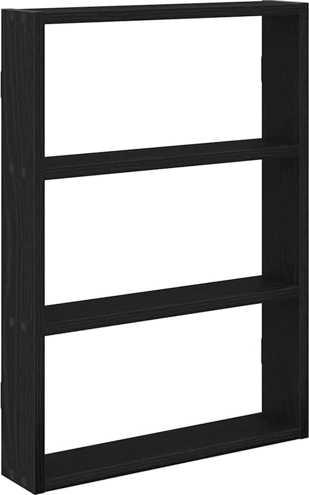 vidaXL Raft de perete, negru, 43x9x60 cm, lemn prelucrat