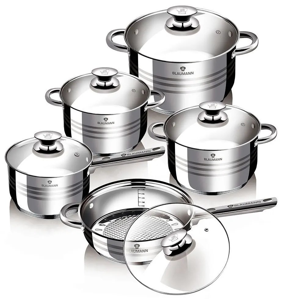 Set oale si tigaie inox (10 piese) promotie Blaumann BL 1637