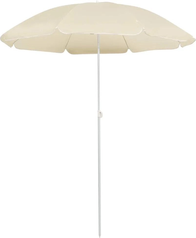vidaXL Umbrelă de soare de grădină, stâlp din oțel, nisipiu, 180 cm