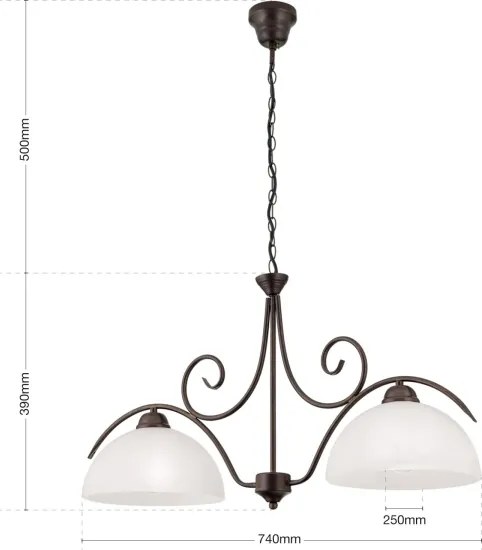 Orion - Lustra suspendată pe lanț RULA 2xE27/40W/230V alb/bronz