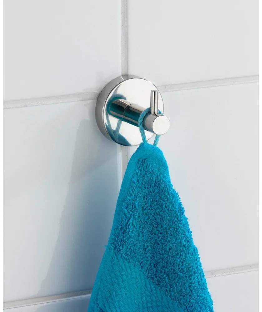 Cârlig argintiu lucios de montat pe perete din oțel inoxidabil Bosio – Wenko