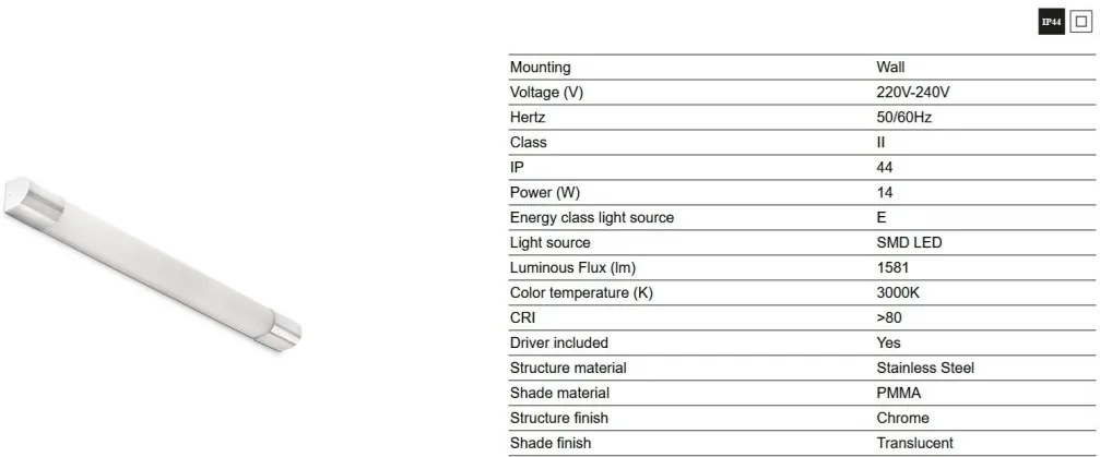 Aplica LED pentru baie IP44 KIVA L-90cm