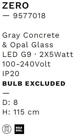 Pendul design decorativ ZERO gri/opal