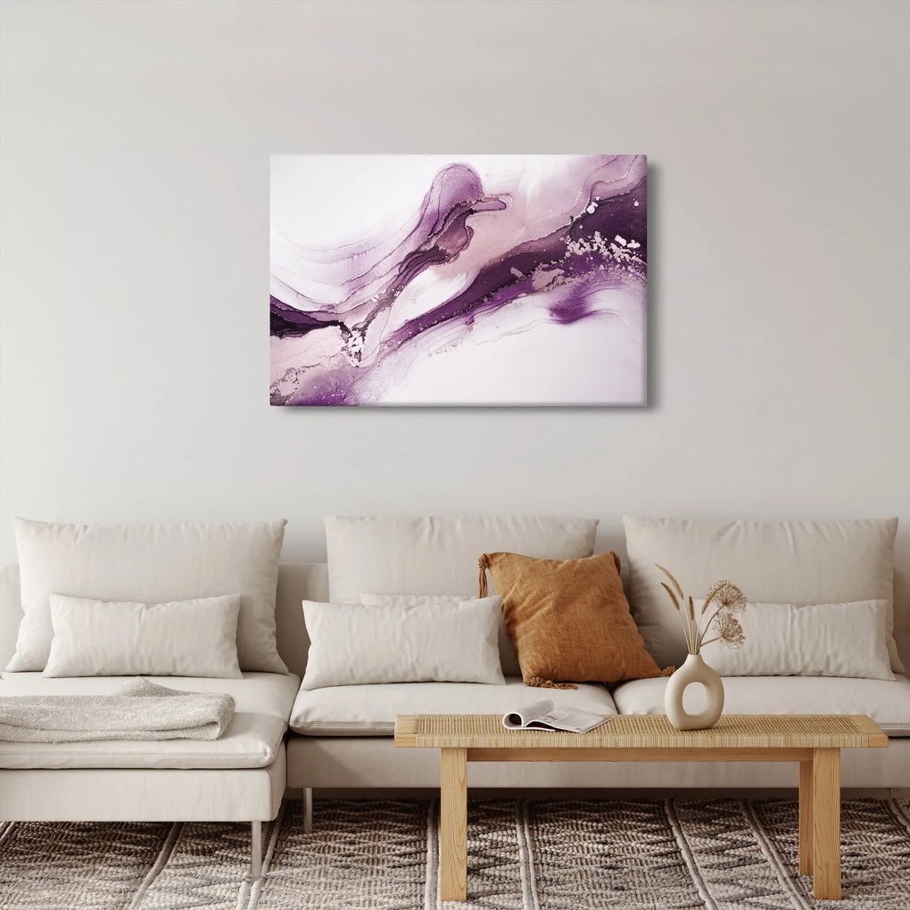 Tablou - Artă fluidă violet (90x60 cm)