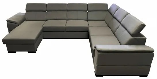 Colțar extensibil GRANADA cu colț universal în formă de U și spațiu de depozitare, gri închis