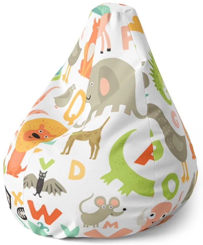 Sac de șezut Pear abecedar zoo - pentru copii, colorat